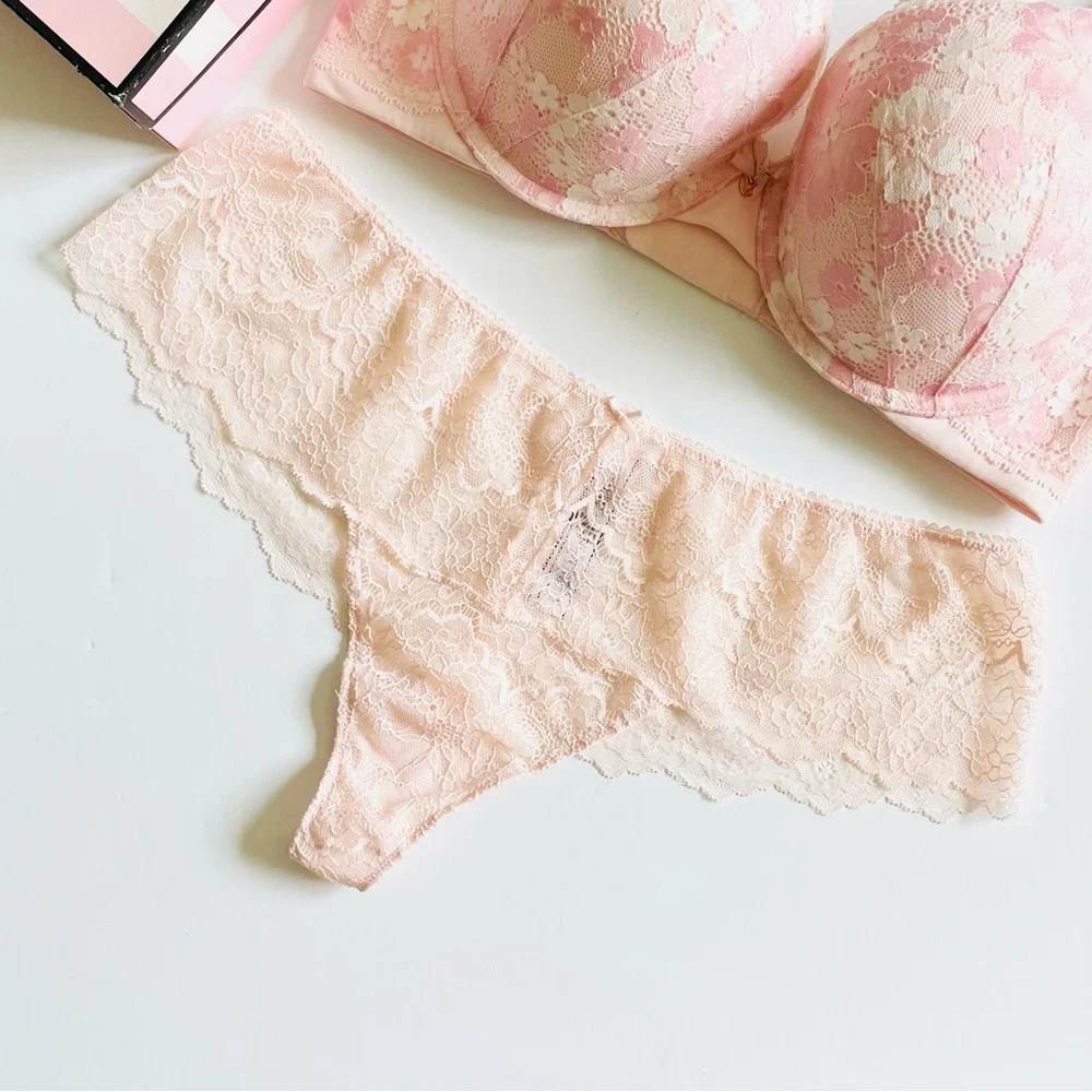 36D XXL Victoria’s Secret pink lace bra set